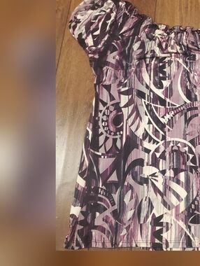 Carol Rose Purple Abstract Top M/L
